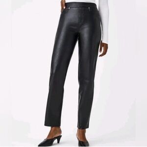 SPANX Black Straight Leg Faux Leather Pants